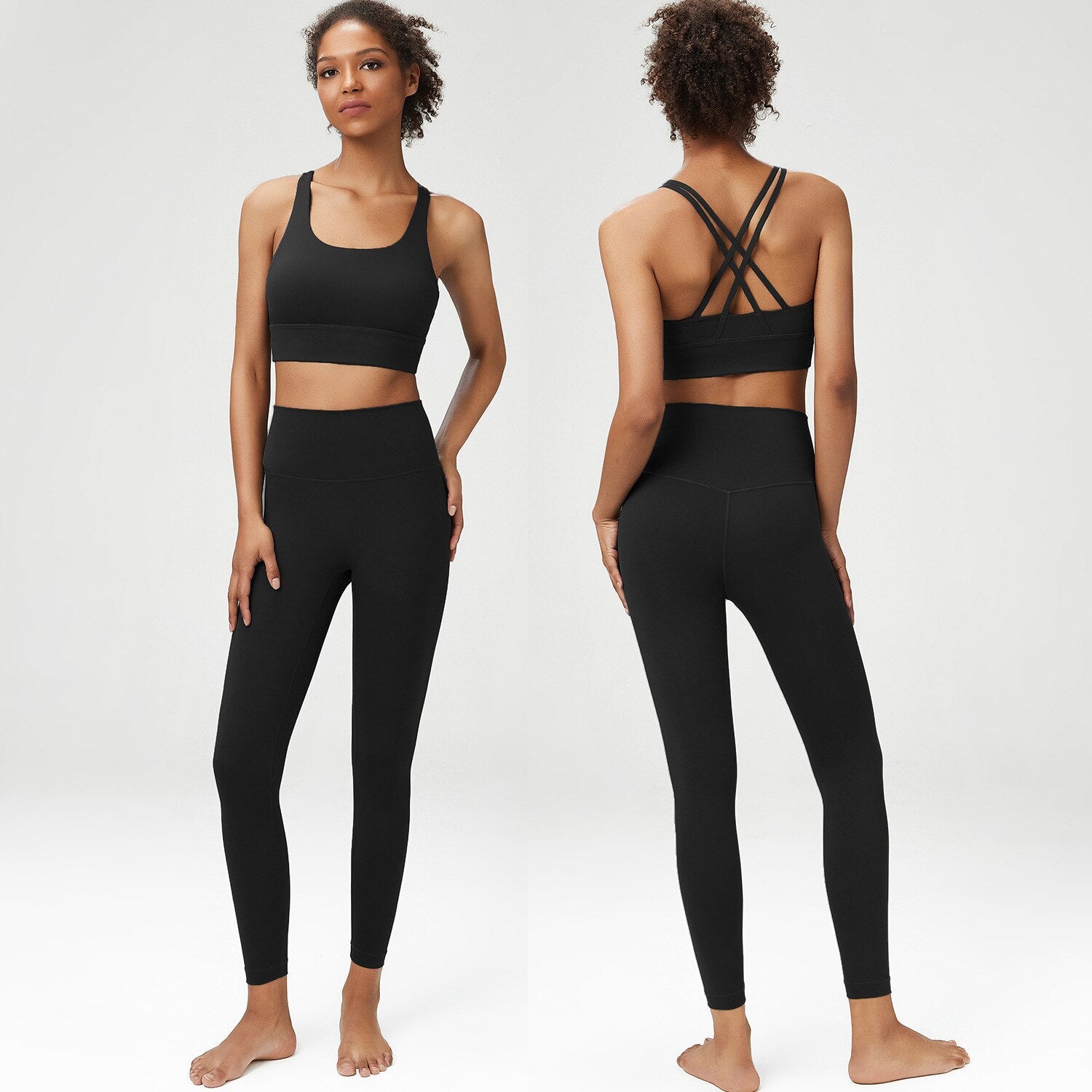 Seamless Women Yoga Sports Suits black