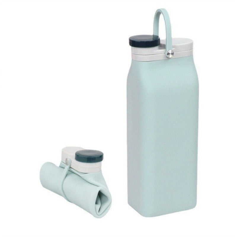 Portable collapsible leak-proof water bottle 600ml Blue