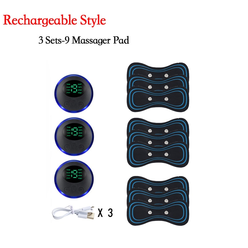 Portable Mini Electric Massager 3SET 9PAD