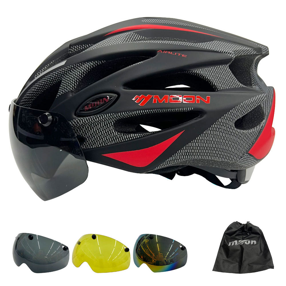 Integrally-Molded Cycling Helmet Black Red