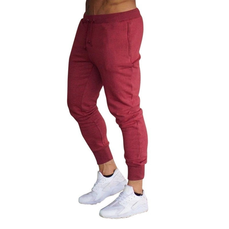 Men Gym Sports Sweatpants Red