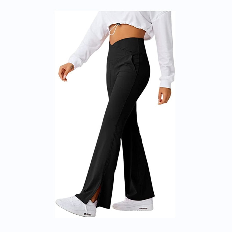 Women V Waist Fitness Flared Legging