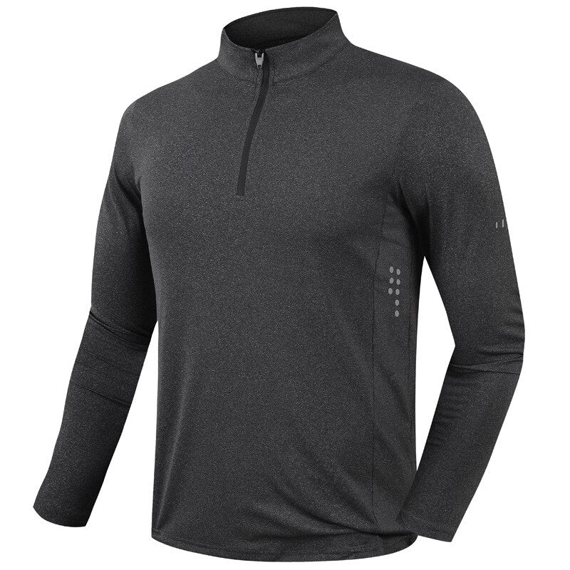 Men Quick Dry breathable Running Shirt Gray