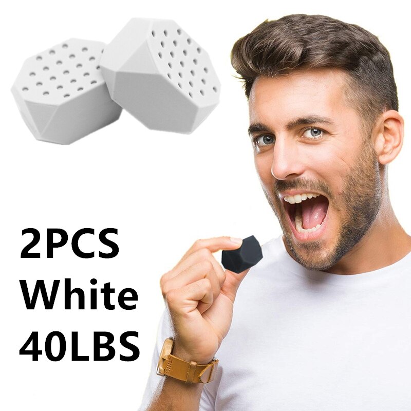 Portable Masseter Training Ball 2pcs white 40lbs