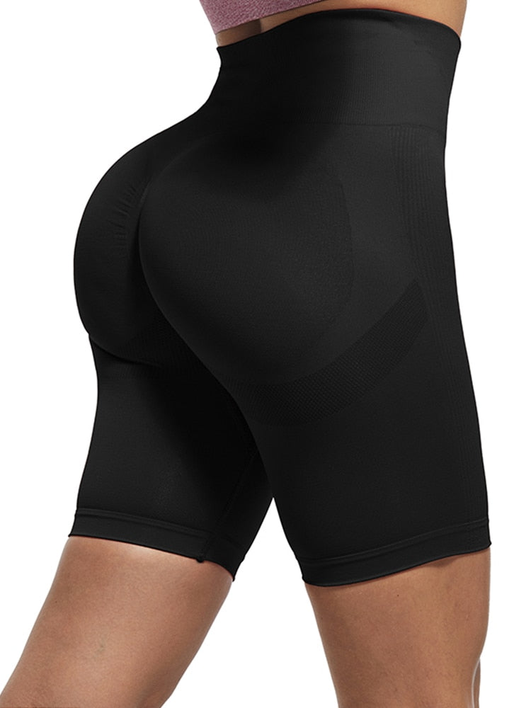 Women Bubble Butt Gym Leggings Short Leggings Black