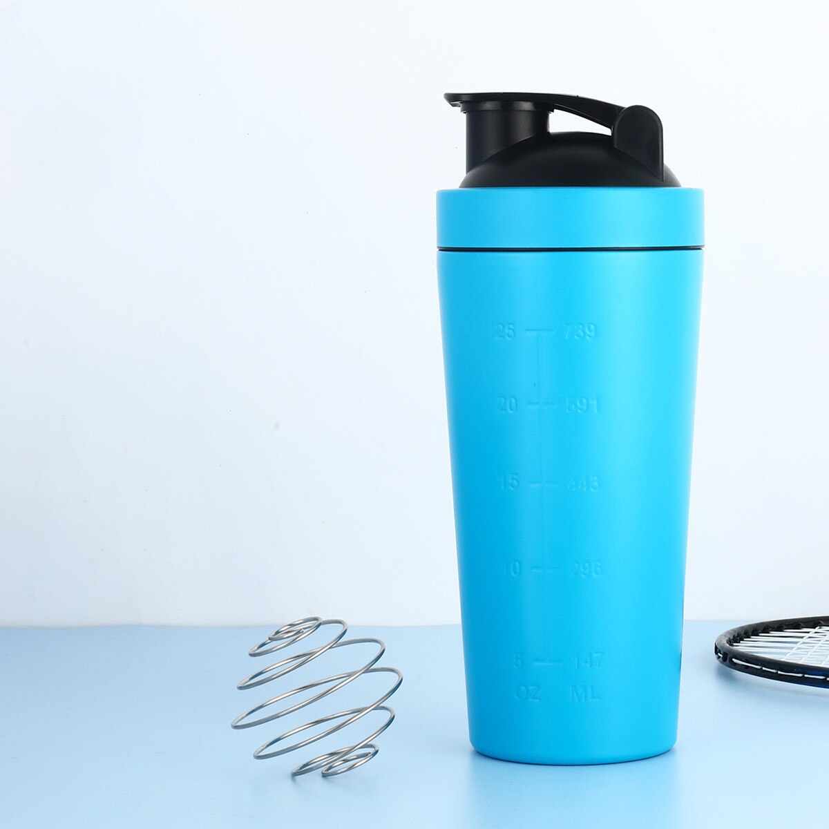 Shaker Mixer Stainless Steel Water Bottle 900ml blue