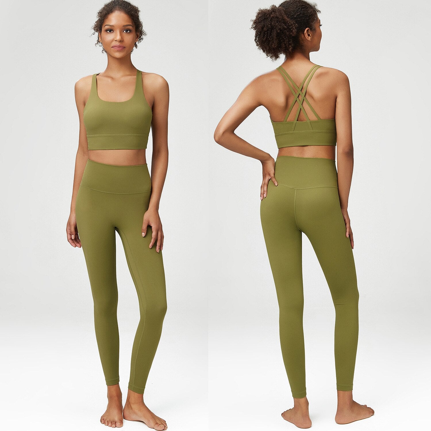 Seamless Women Yoga Sports Suits green