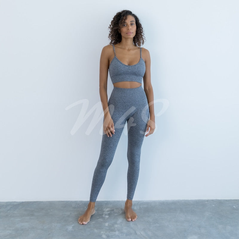 Seamless Ribbed Women Yoga Set