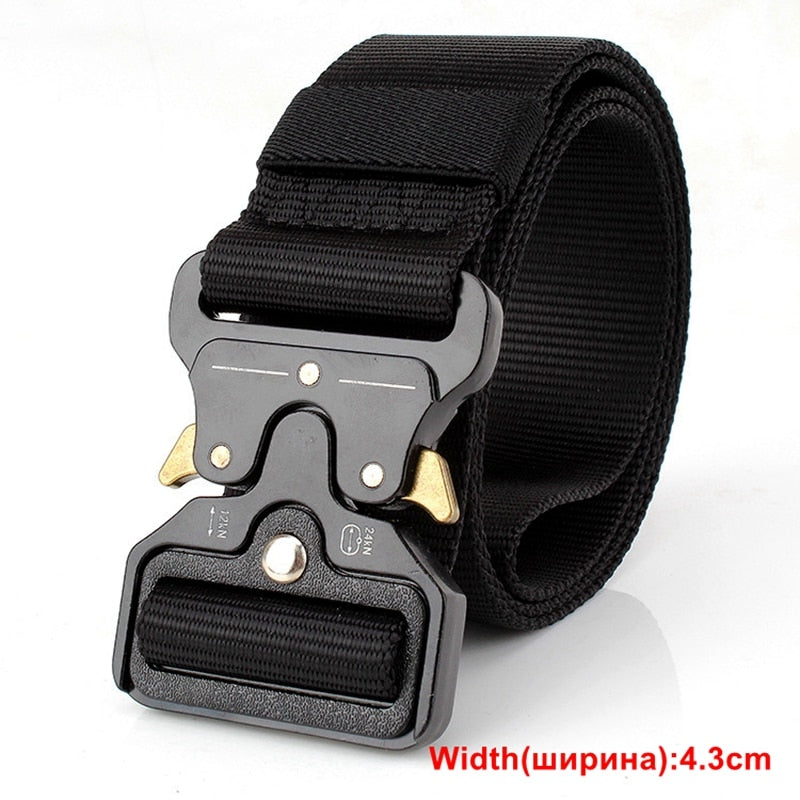 Men Sports Military Army Tactical Belts 4.3cm(wide) Black