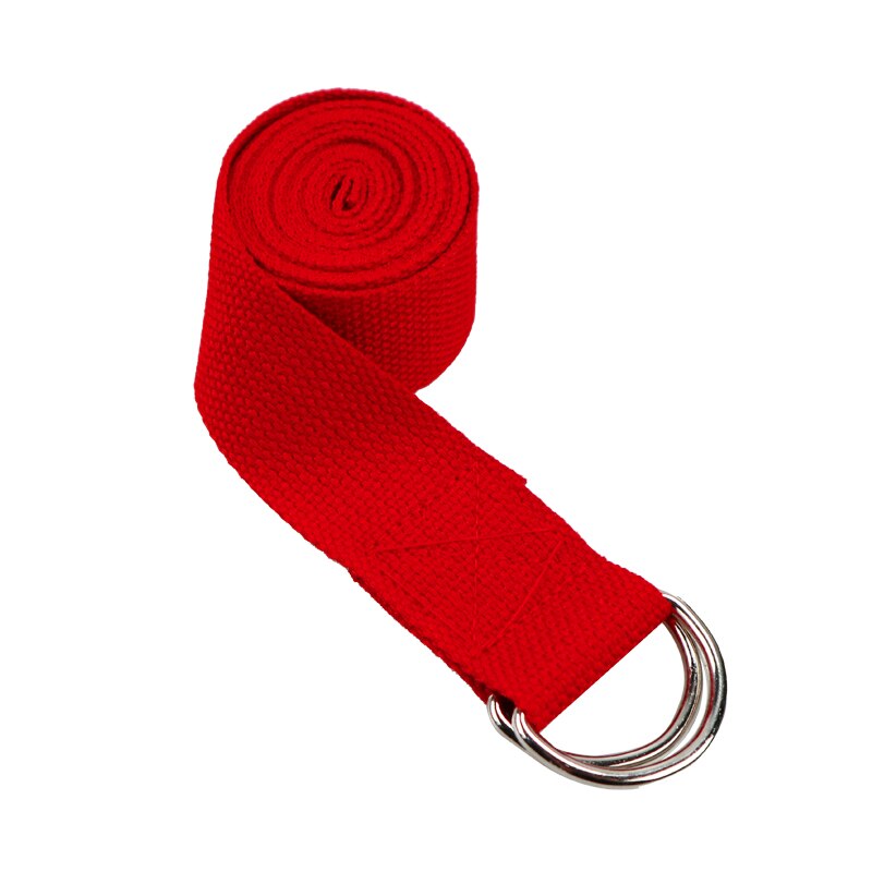Yoga Stretch Strap Multi-Colors D-Ring Belt Red