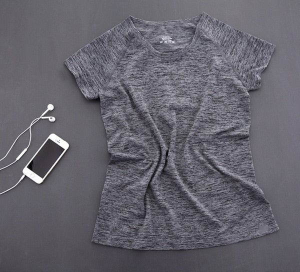 Women Quick Dry Sports Yoga Shirt Gray