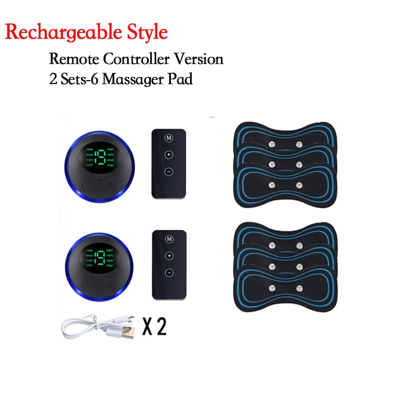 Portable Mini Electric Massager 2SET 6PAD 2CONTROLLER