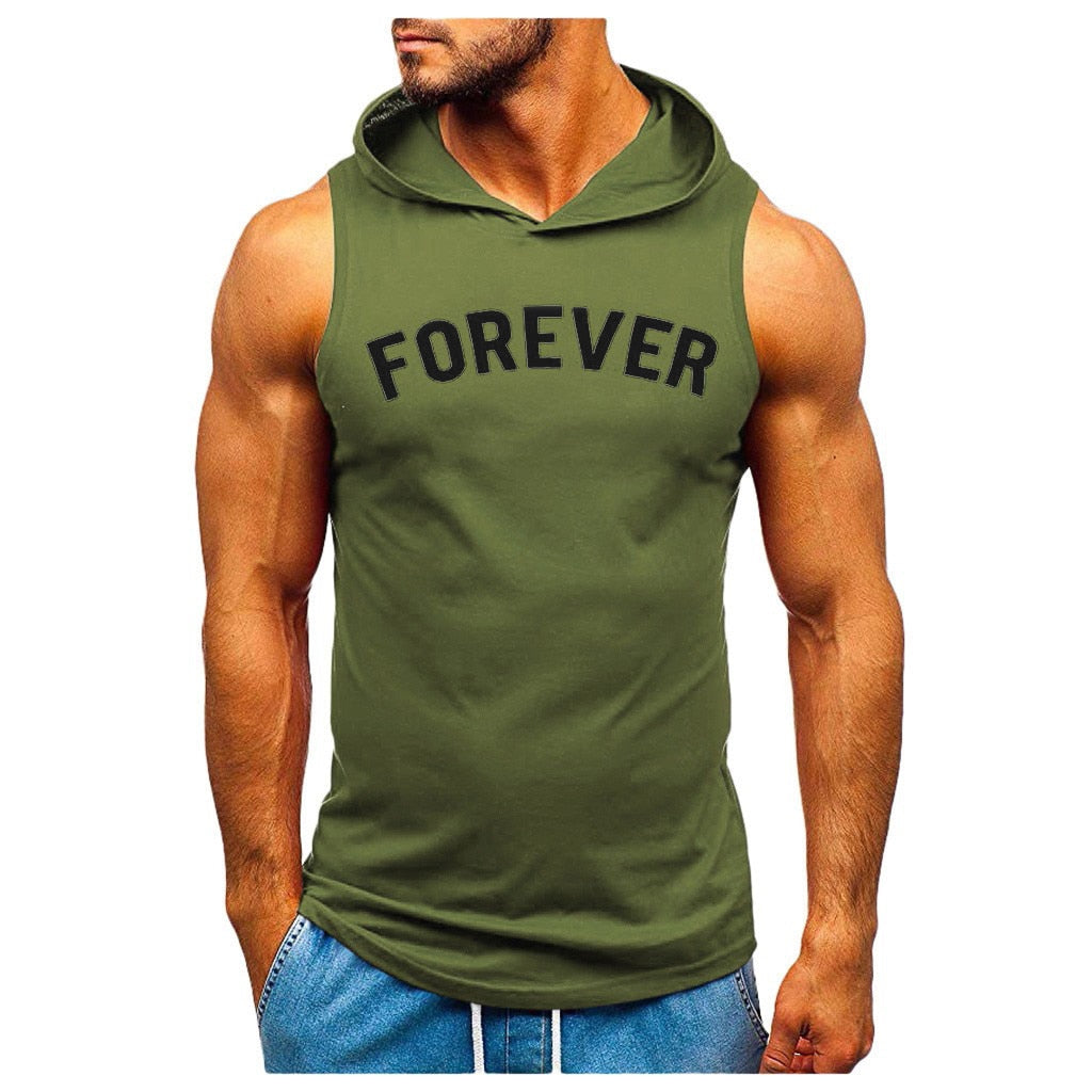 Men Sports Fitness Tank Tops Army Green-a