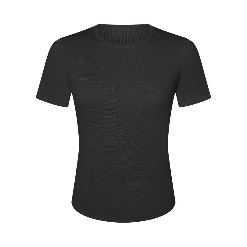 Women Elastic Gym Shirts Black