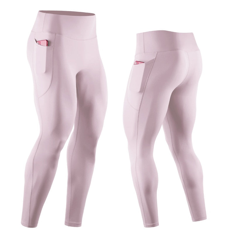 Men's High Waist Fitness Pants Pink