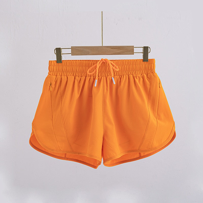 Women's High Waist Gym Wear Shorts orange