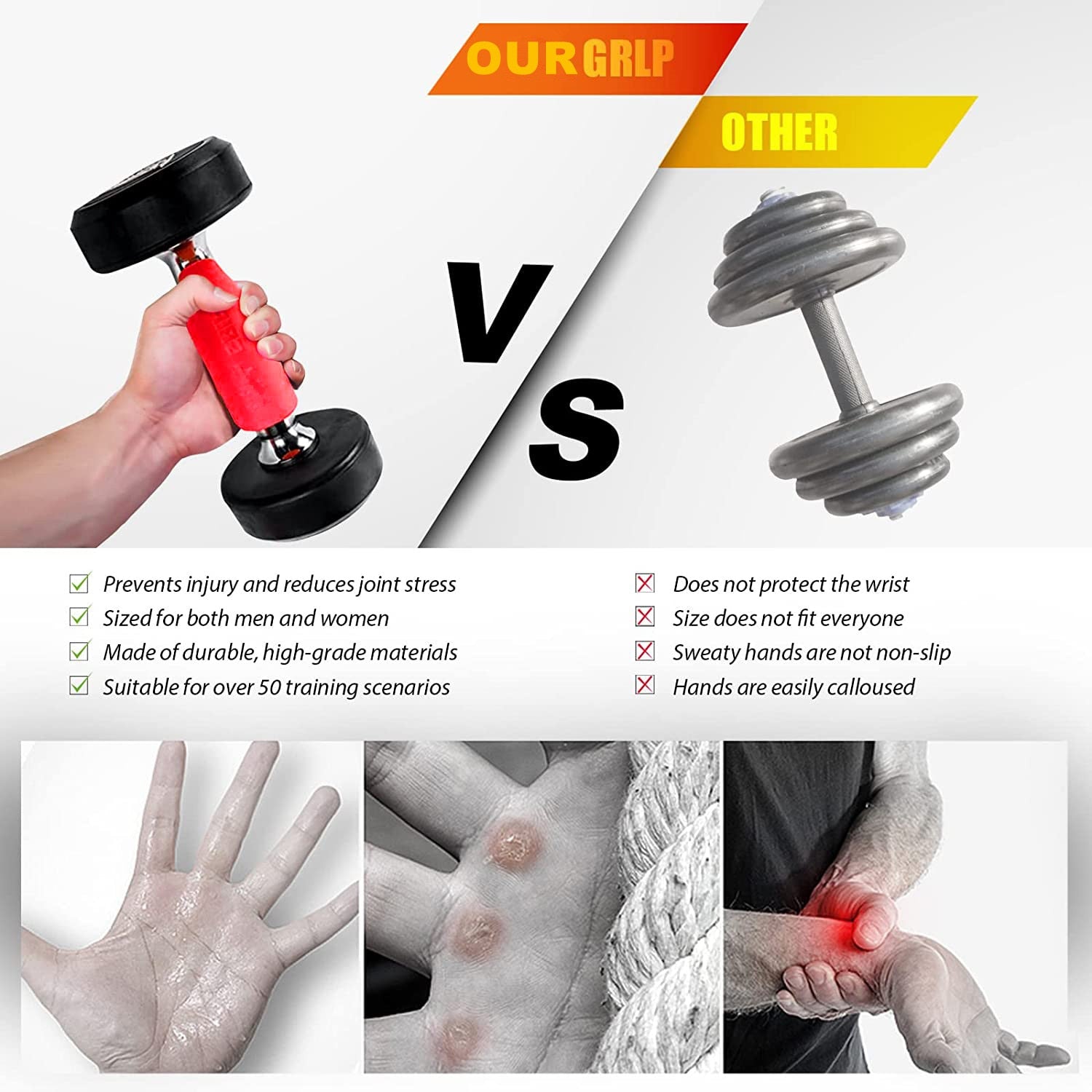 1Pair Dumbbell Barbell Grips