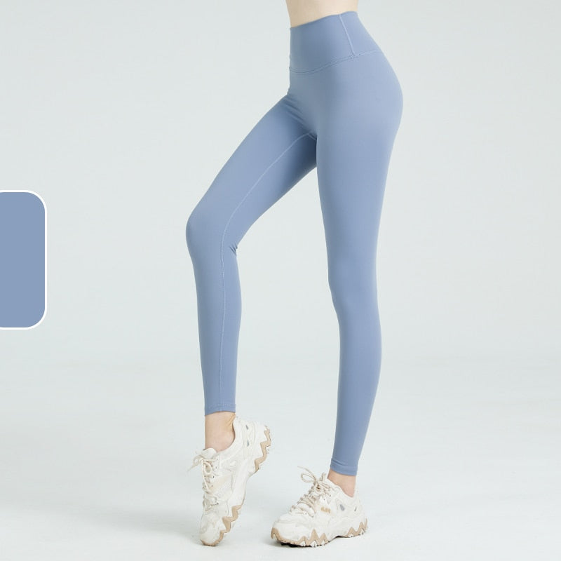 Female Gym Athletic Wear Leggings Light Blue