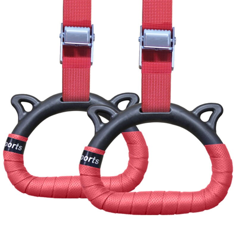 Adjustable Gymnastic Rings Set B red