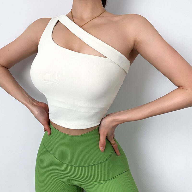 Ladies One Shoulder Gym Yoga Bra