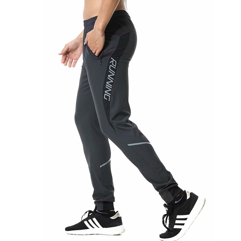 Reflective Men Running Pants Gray