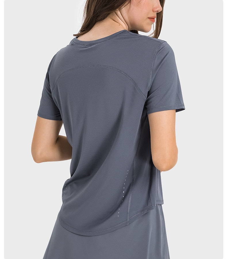 Women Elastic Gym Shirts