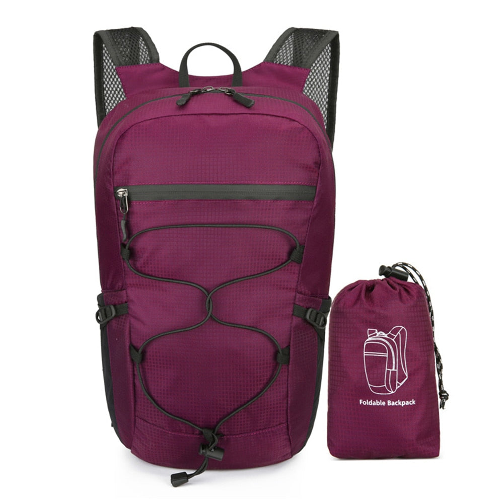 Lightweight Backpack Folding Bag Purple