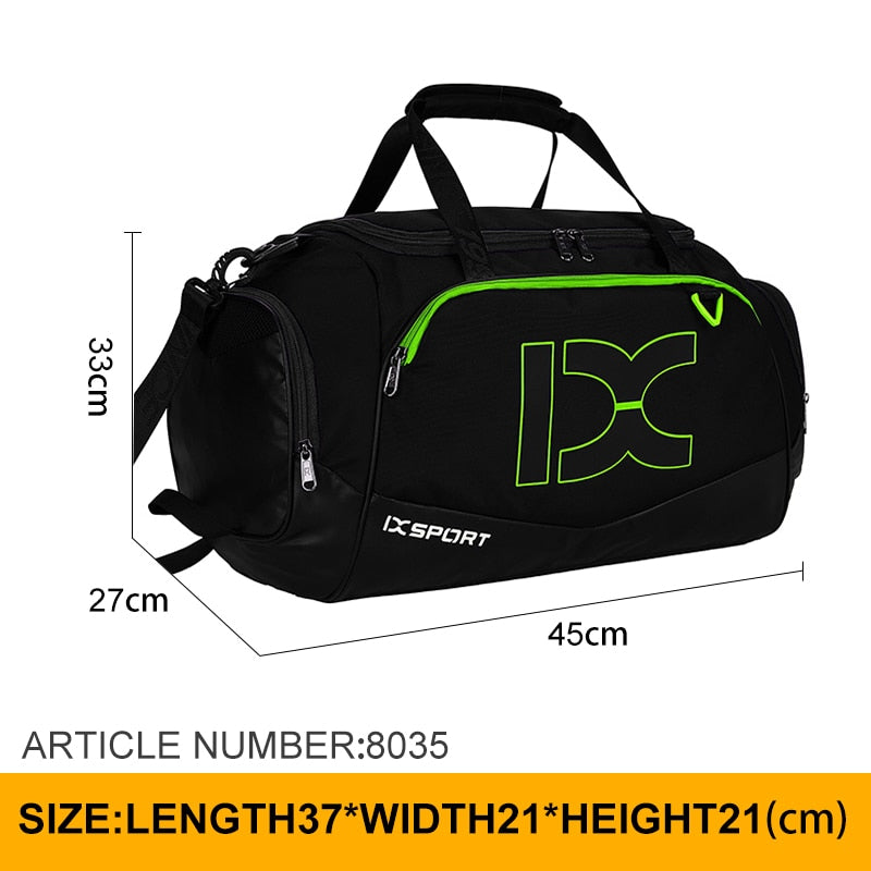 Men Gym Fitness Travel Bag oversized blackgreen