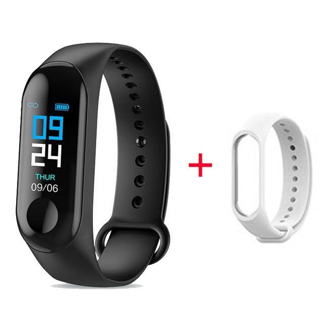 Smart Fitness Tracker with white strap
