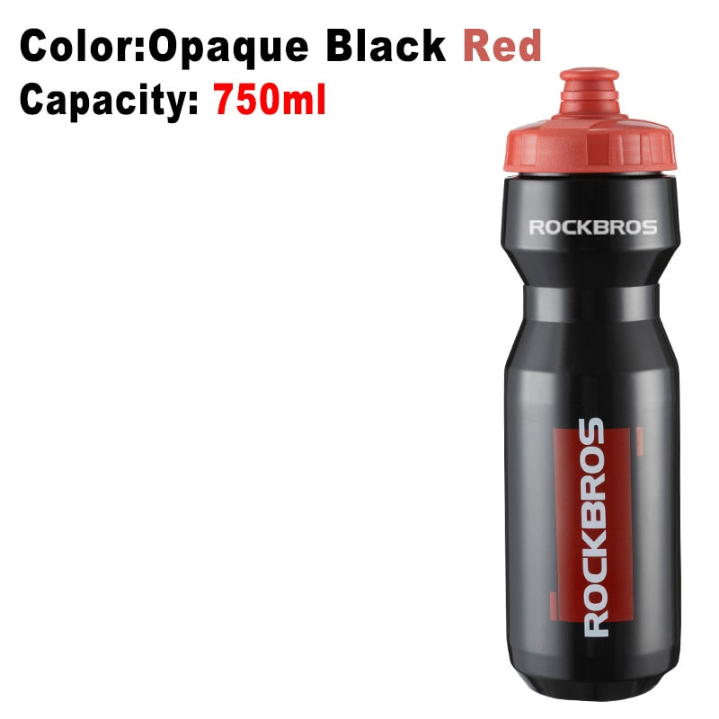 Leak-proof 750ml Bicycle Water Bottle Opaque Black Red