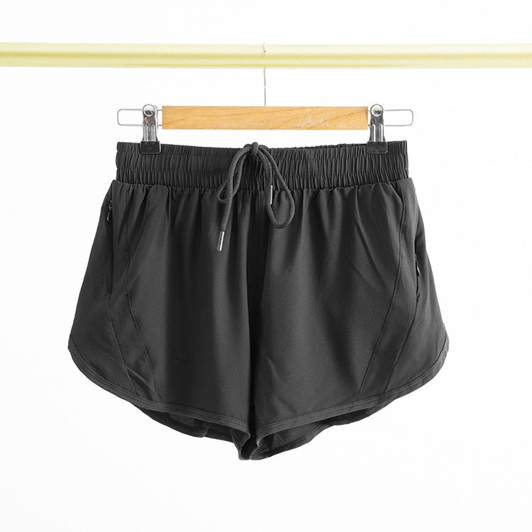 Women's High Waist Gym Wear Shorts Black