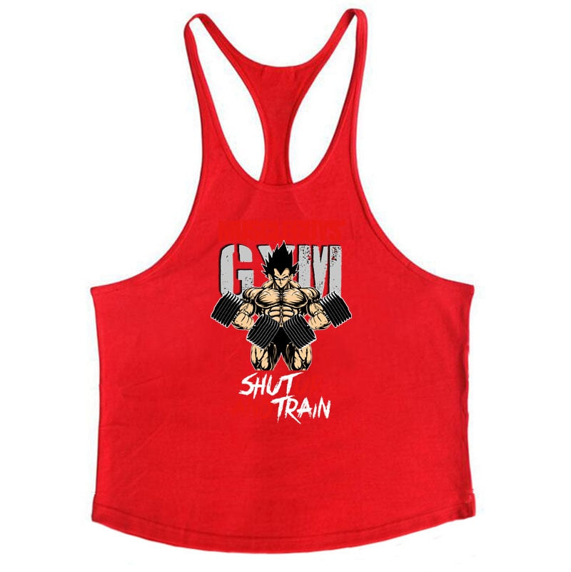 Men Bodybuilding Stringer Tank Tops red58