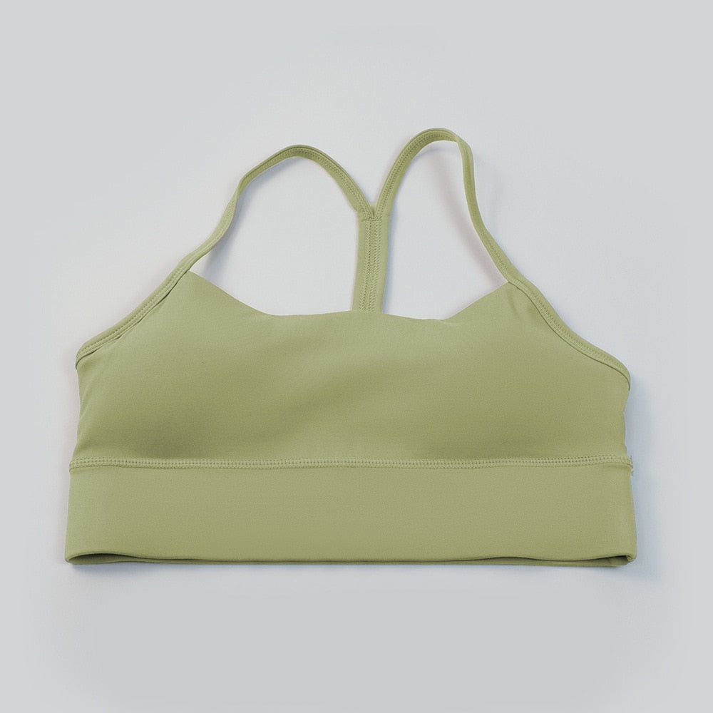 Shock proof Women Sports Fitness Bra Rosemary green