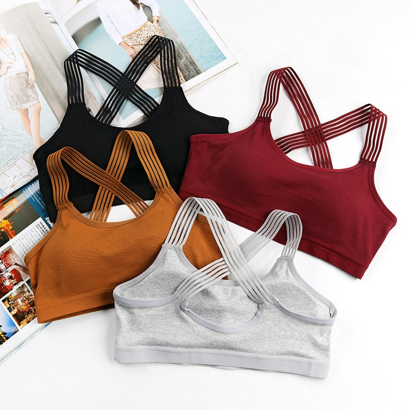 Cross Back Padded Sports Bras