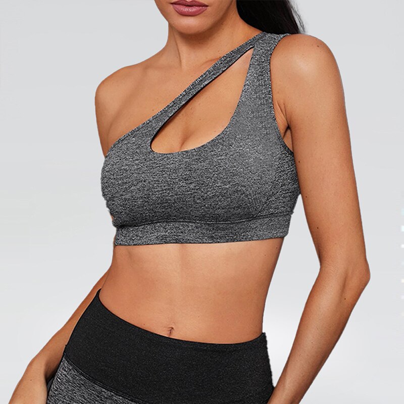 Chest Pad Single Strap Sports Bra