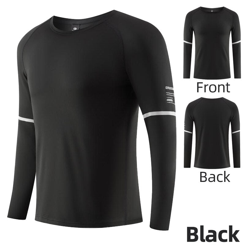 Men Tight Gym Compression T-shirt A-Black