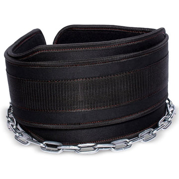 Dip Pull up Gym Lifting Chain Belt Black-With Chain