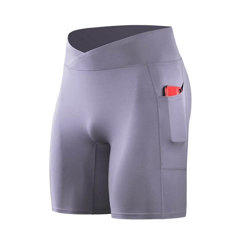 Men Outdoor Running Pocket Shorts Purple