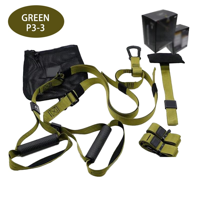 Adjustable Hanging Training Strap Set P3-3 Green