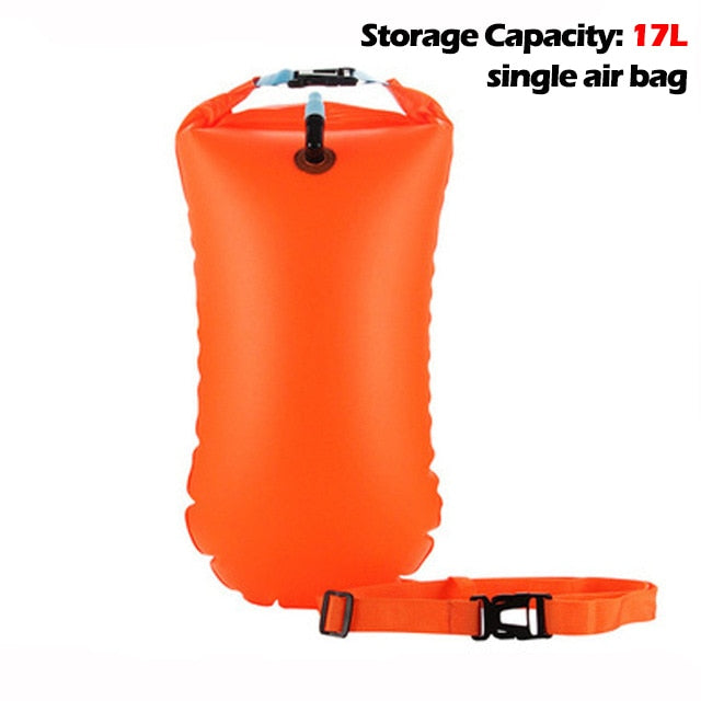 Swimming Buoy Safety Float Air Dry Bag Orange-17L