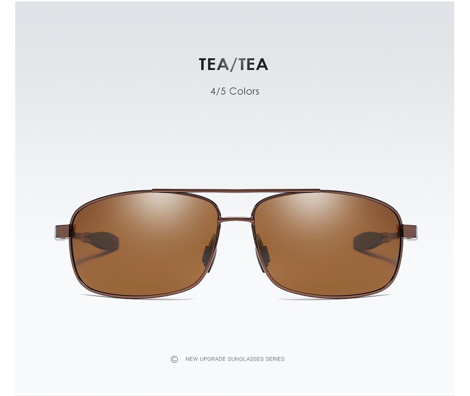 Men Polarized Aluminum Driving Sunglasses Tea-tea
