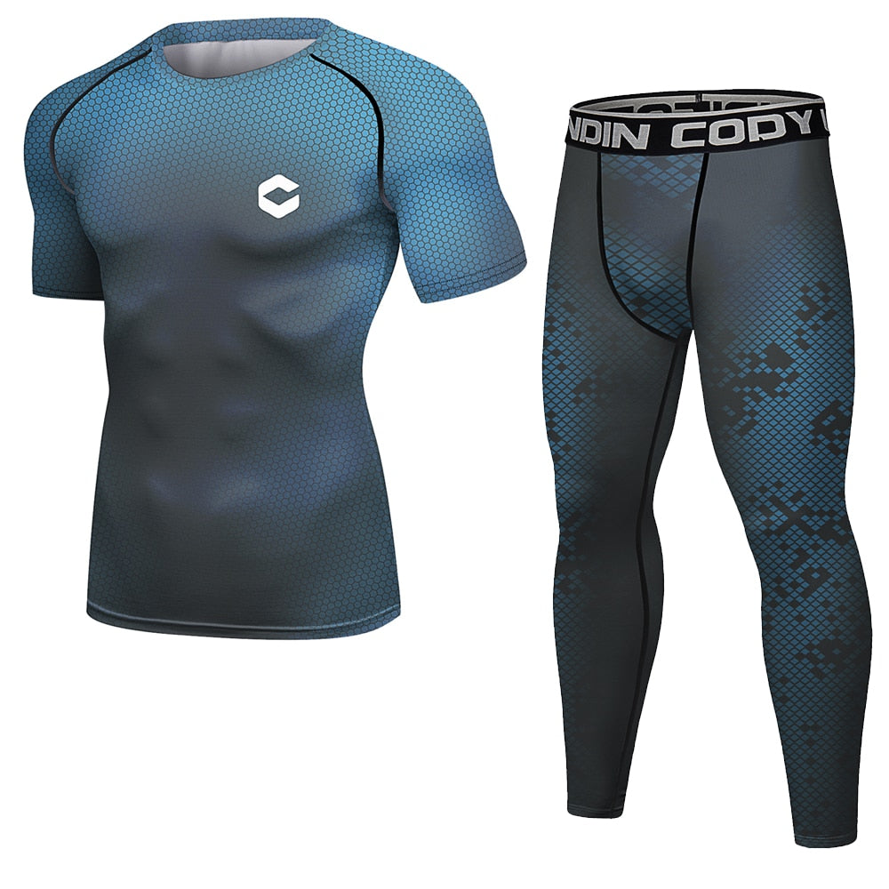 Men Compression Tracksuit Tight Set