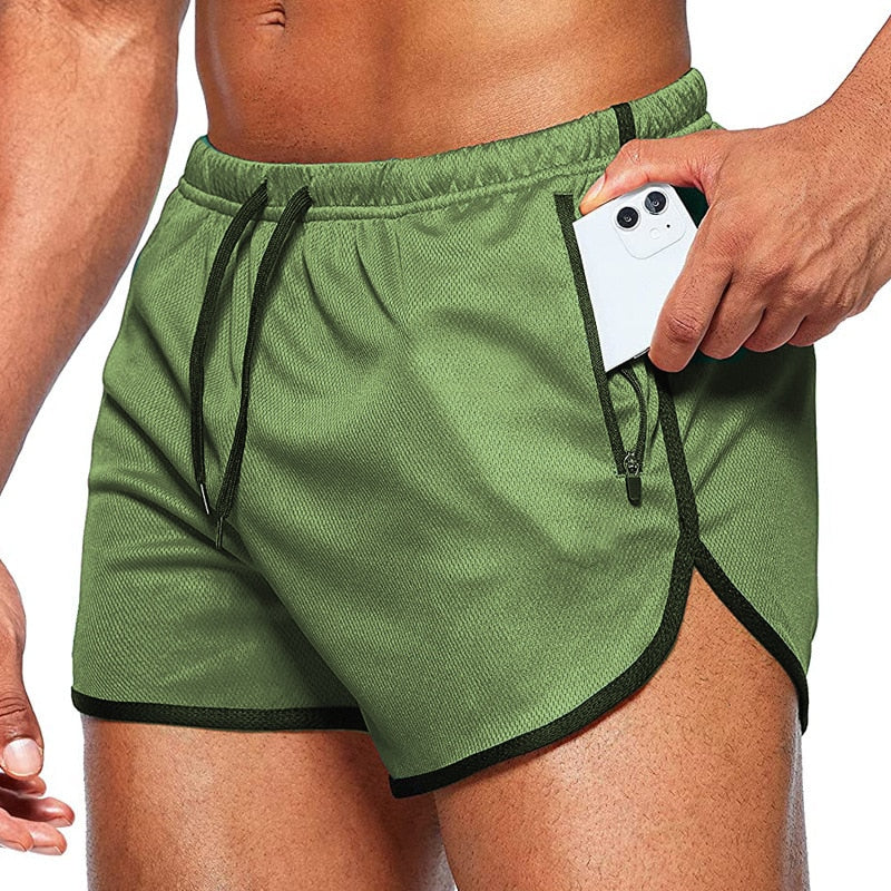 Summer Quick Dry Men Fitness Shorts green