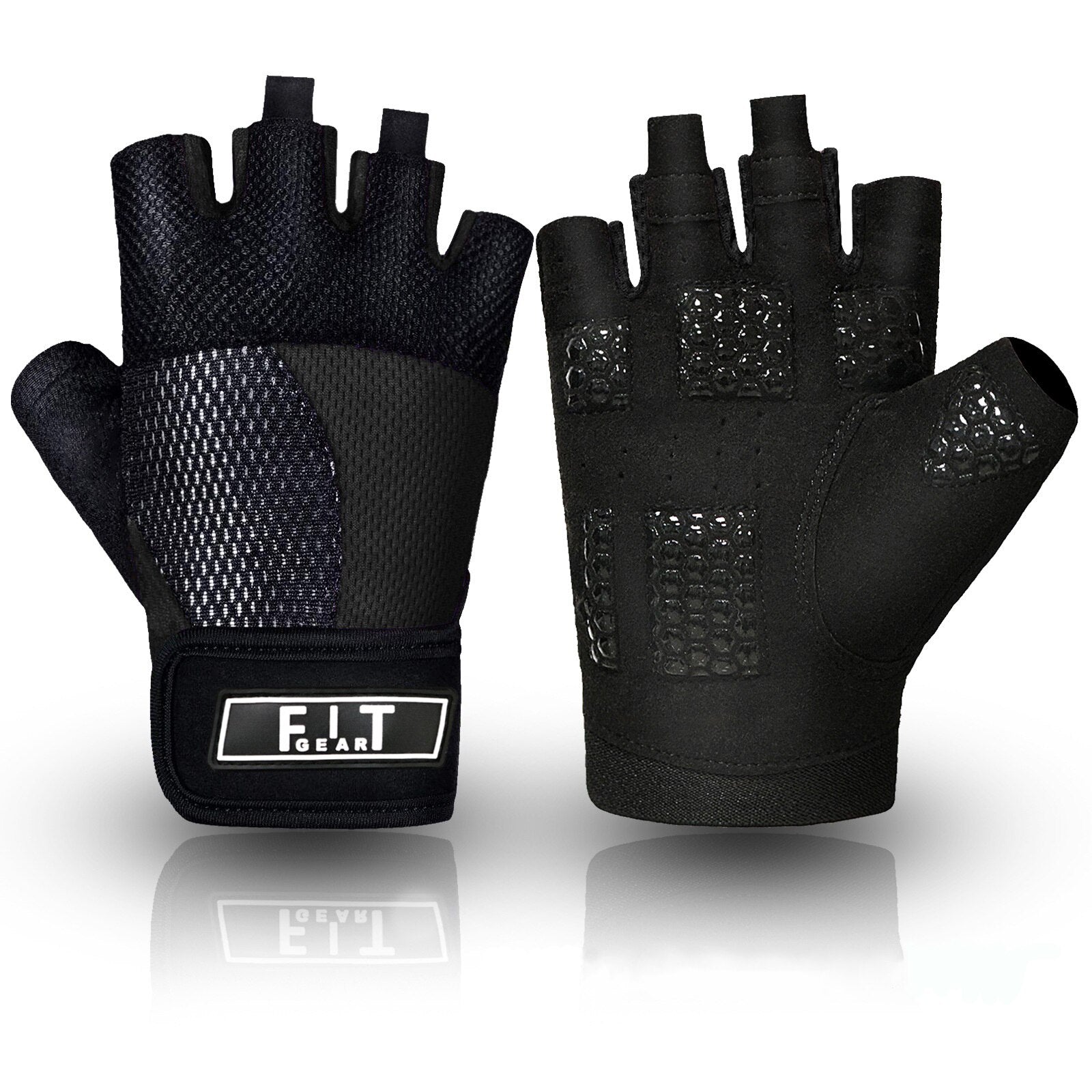 Half Finger Bicycle Gloves Black 2