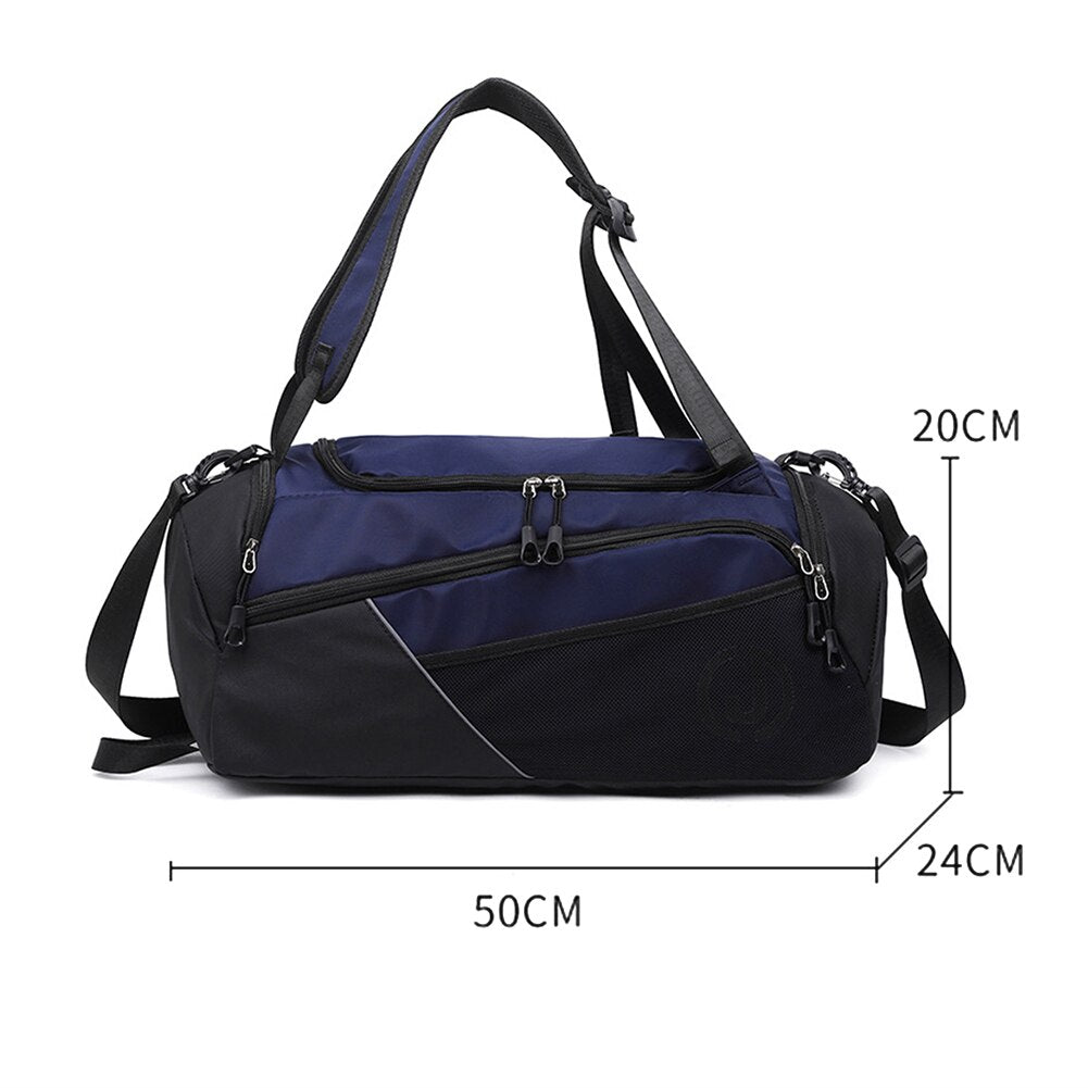 Men Women Large Capacity Fitness Handbags Style A Blue