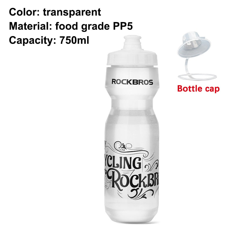 Leak-proof 750ml Bicycle Water Bottle Transparent