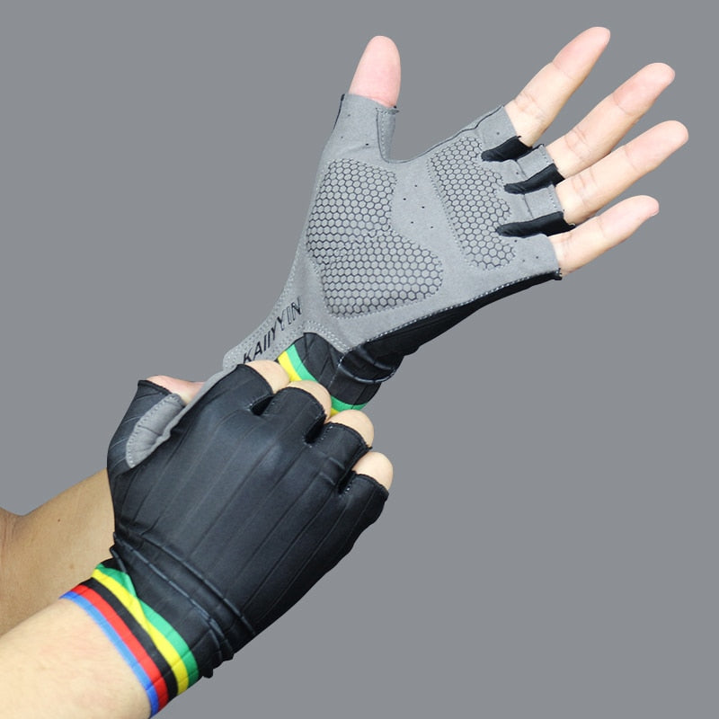 Men Women Cycling Gloves A-black