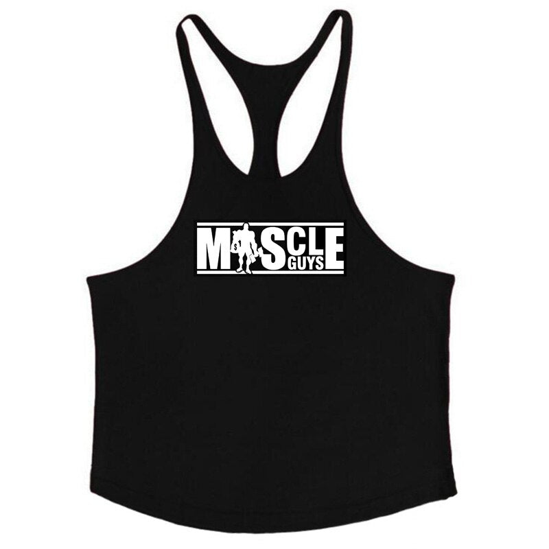 Men's gym Stringer Tank Top Black