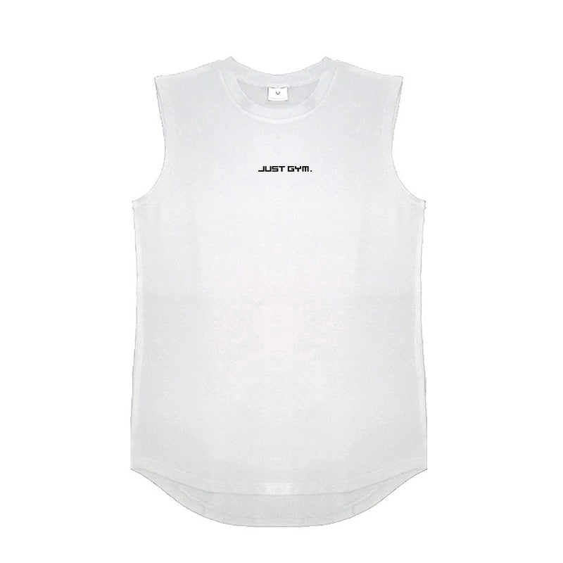 Men Cotton Gym Tank Top White