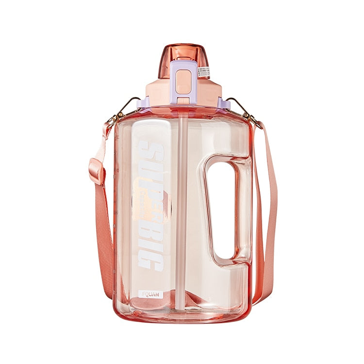 Large Capacity Sports Water Bottle - 1200/1500/2500ml Pink 2500ml